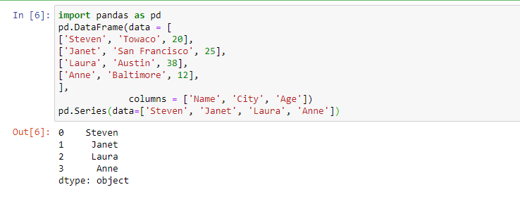 Pandas Series