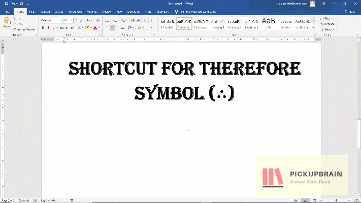 Therefore (∴) symbol in Word: 4 different ways – Alt Code and more