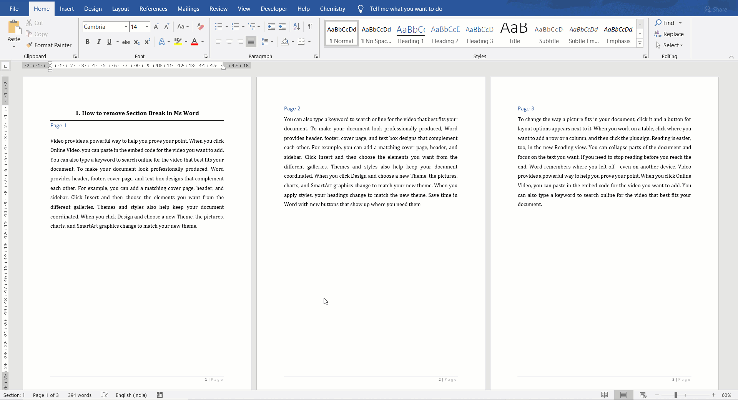 How to remove page break in Word