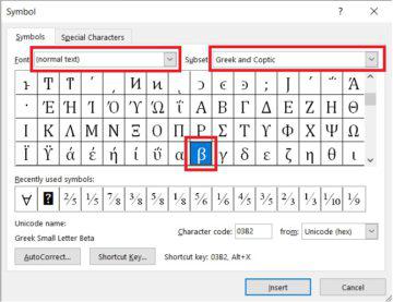 Four different ways to type Beta in Word - PickupBrain: Be Smart
