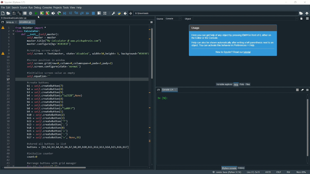 Python GUI Calculator
