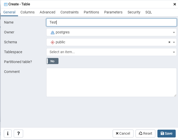 Step 3 to Create-Table in PgAdmin