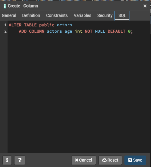 Step5-adding column in existing table