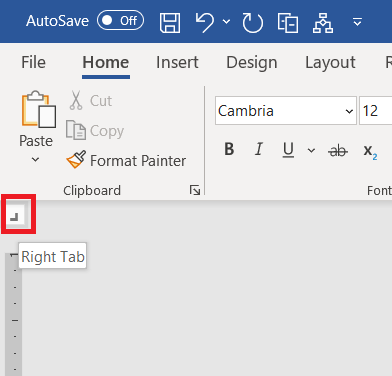 Setting up right tab margin