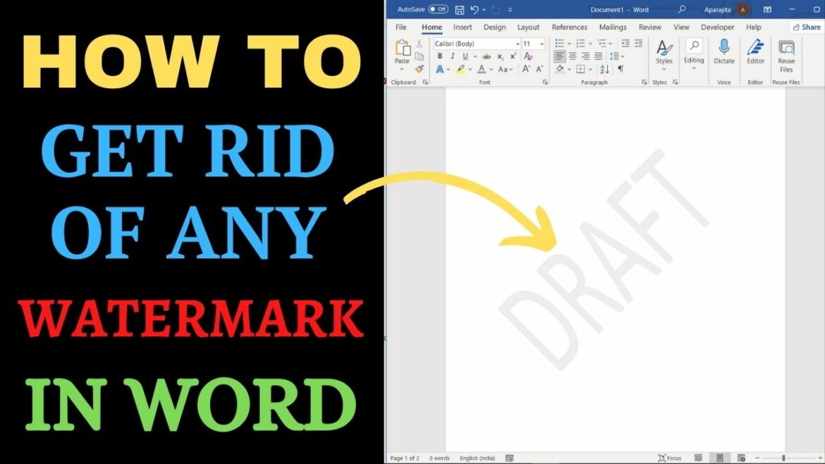 Easy way to get rid of any watermark in Ms Word (Windows and MacOs)