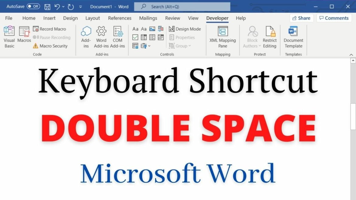 How to double space in Ms Word and its keyboard shortcut (Windows & Mac)
