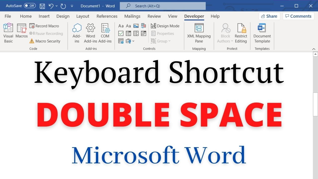 Keyboard shortcut double space