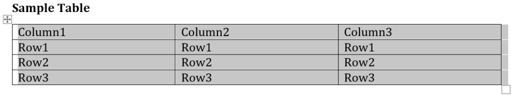 Select entire table with table handle