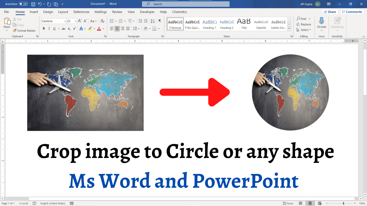 How to crop image to any shape in Ms Word or Powerpoint