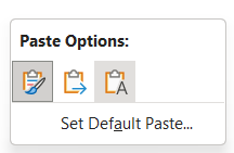Paste without formatting