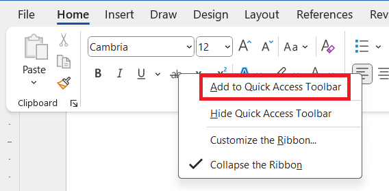 add strikethrough to quickaccess bar