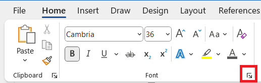 open font options