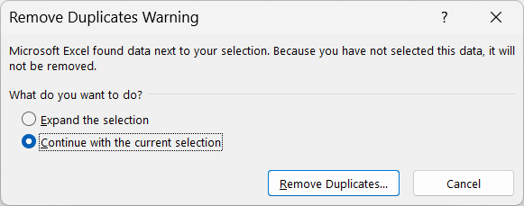 remove duplicate warning