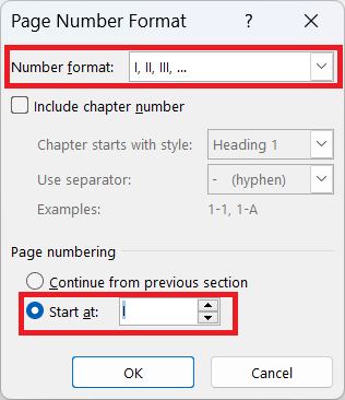 Roman page number